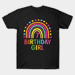 7 Years Old Rainbow Girls 7Th Birthday For Girls Kids T-Shirt